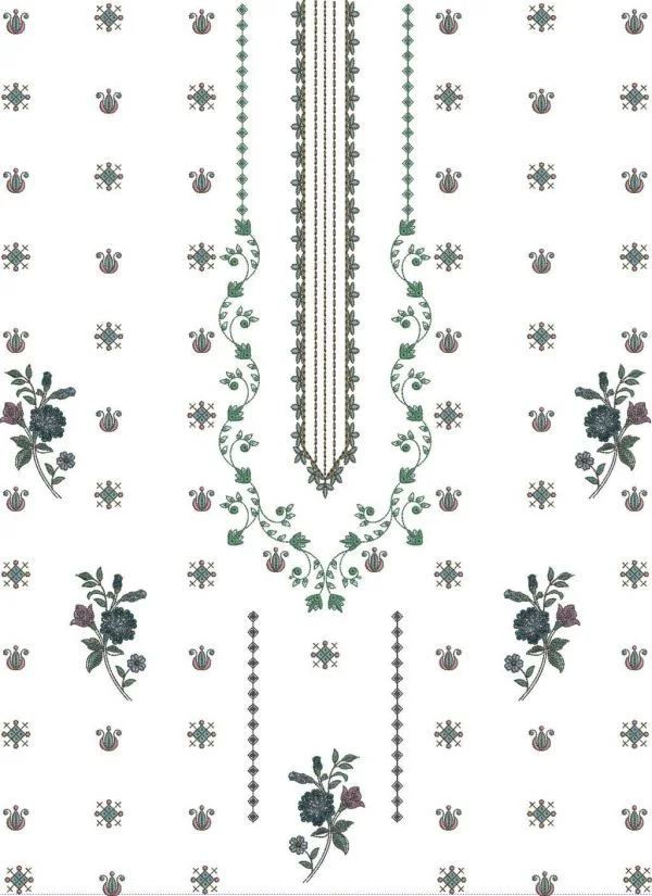 AllOver Design 2886 - Pakistani Single Head Jaal Panel Top