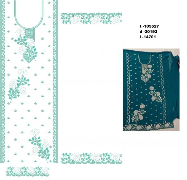 Punjabi Suit Design 11822 - New Flowers Pattern Panjabi Suit