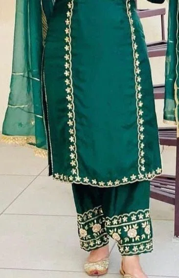 Three-Piece Design 12437 - Splitted Panjabi Suit