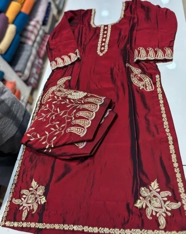 Three-Piece Design 12672 - Splitted Panjabi Suit