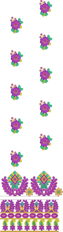 Three-Piece Design 21905 - Woman Dress Front Part Embroidery Design (103)0 82932