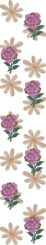 Three-Piece Design 22073 - Woman Dress Front Part Embroidery Design (219) 83055