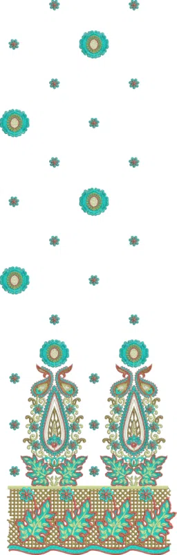 Three-Piece Design 22226 - Woman Dress Front Part Embroidery Design (357) 83193