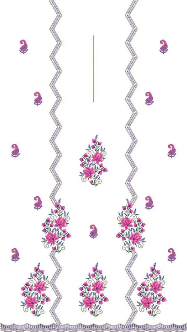 Punjabi Suit Design 2962 - Beautiful Flowers Concept Neck Punjabi Suit D