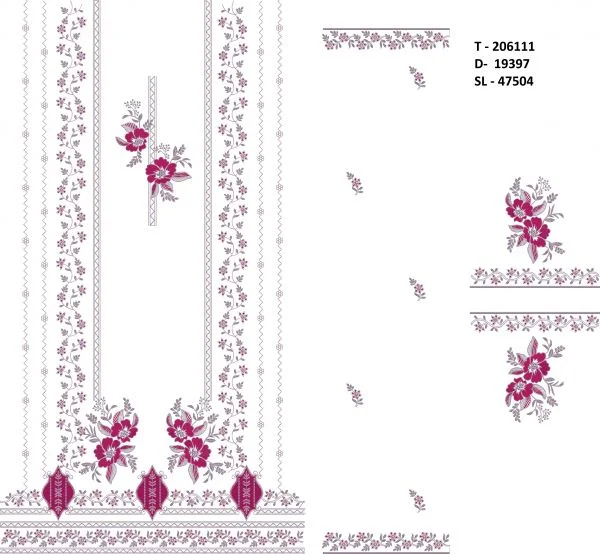 Punjabi Suit Design 3283 - Beautiful Flowers Concept Neck Punjabi Suit D