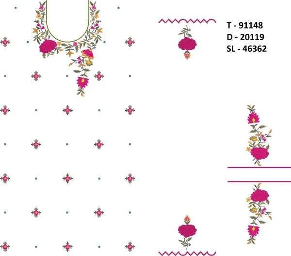 Punjabi Suit Design 3333 - Awesome Neck Butti Punjabi Suit Duppata 3