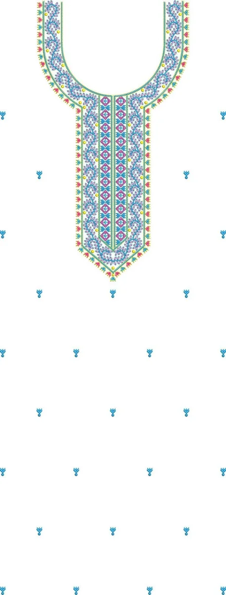 Punjabi Suit Design 4330 - Unique Neck Panjabi Suit Duptta
