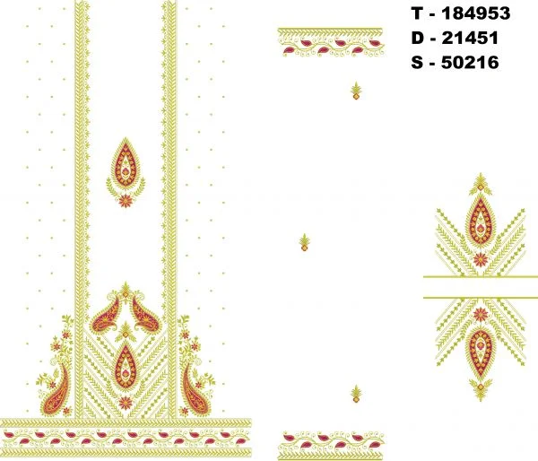 Punjabi Suit Design 5370 - Beautiful Neck Panjabi Suit Duptta