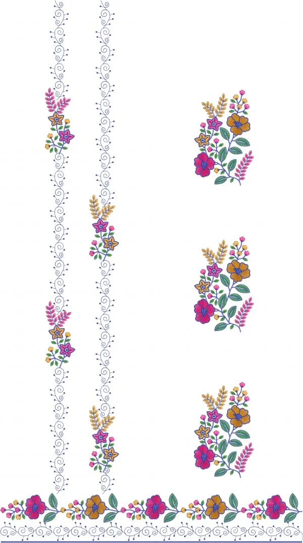 Punjabi Suit Design 5797 - Awesome Neck Flowers Punjabi Suit Duppta