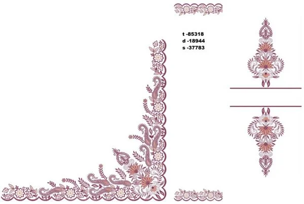 Punjabi Suit Design 6556 - Fashionable Flowers Panjabi Suit