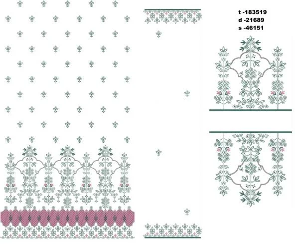 Punjabi Suit Design 6958 - Fashionable Flowers Panjabi Suit