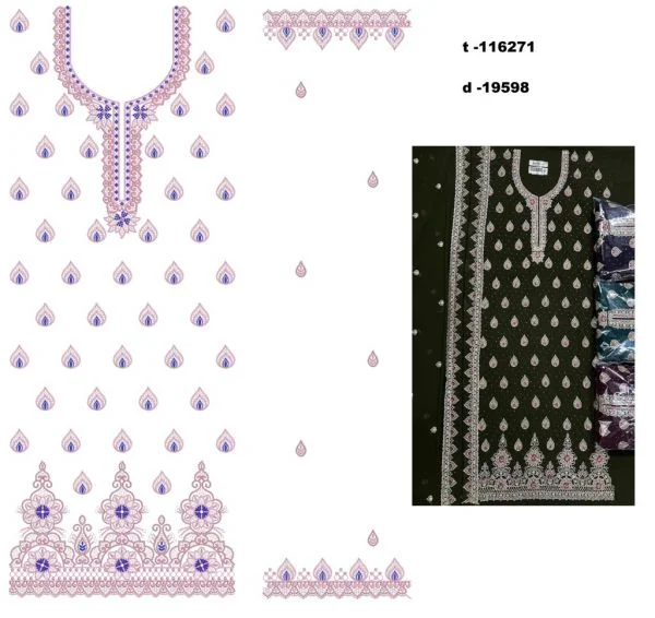 Long Suit Design 8755 - Heavy Long Suit Penal Top Duptta