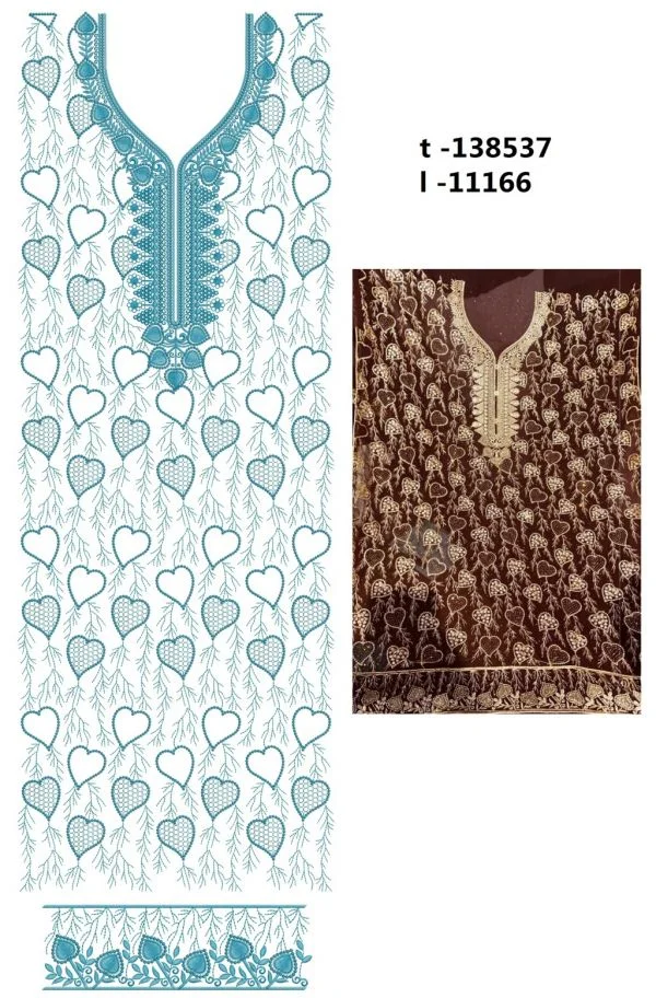 Long Suit Design 9855 - Heavy Long Suit Penal Top Duptta