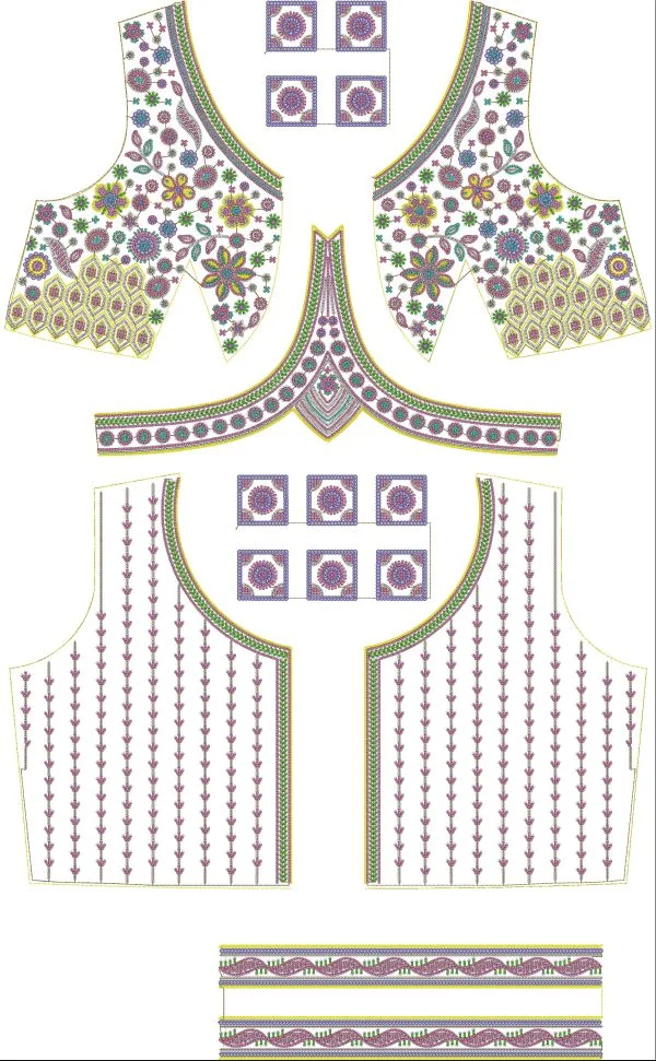 Blouse Design 2264 - 2.5Mm Beads,4Mm Pipe,2.5Mm Beads,3+5Mm Sequin