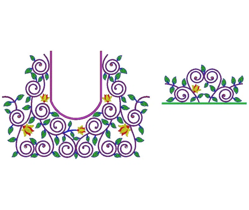Blouse Design 3351 - Beautifu Blouse Embroidery Design, New Blouse Free 21069