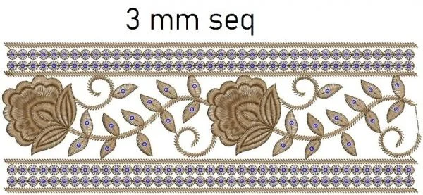 Border Design 1007 - 3 Mm Seq Lace Border