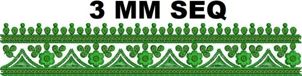 Border Design 1663 - 3 Mm Seq Lace Border