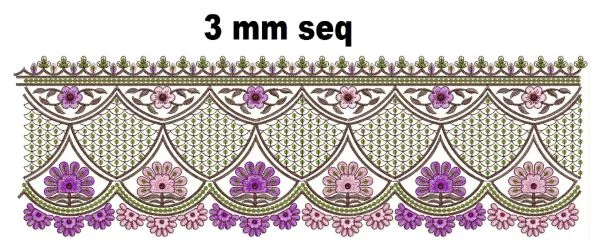 Border Design 170 - 3 Mm Seq Fancy Lace