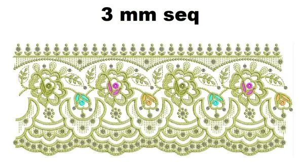Border Design 197 - 3 Mm Seq Lace Border