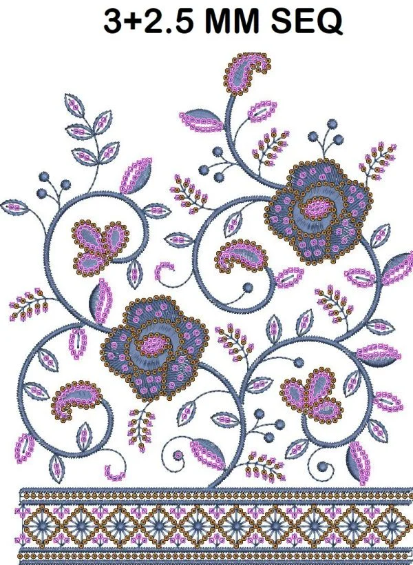 Border Design 2000 - 3+2.5 Mm Bhungali Seq Lace Border 3+5