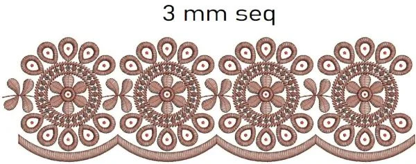 Border Design 331 - 3 Mm Seq Cut Work Concept Lace Border