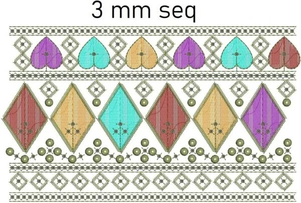Border Design 344 - 3 Mm Seq Lace Border 3 Mm Seq Lace Bord