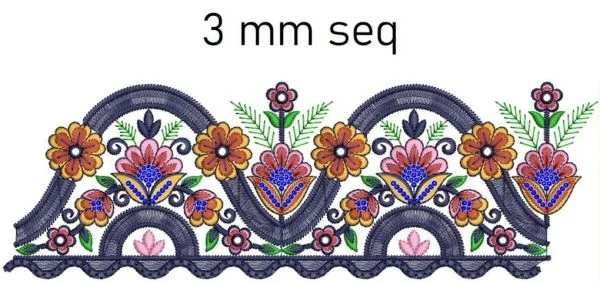Border Design 413 - 3 Mm Seq Lace Border