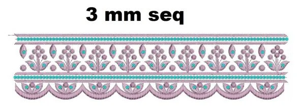 Border Design 446 - 3 Mm Seq Lace Border