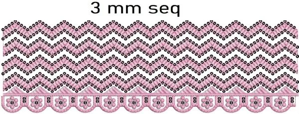 Border Design 54 - 3 Mm Seq Lace Border