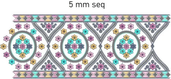Border Design 613 - 5 Mm Seq Lace Border