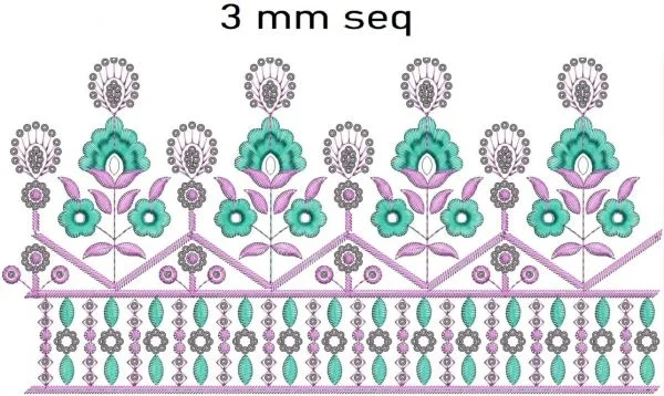 Border Design 62 - 3 Mm Seq Lace Border