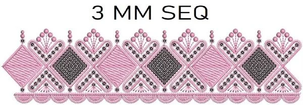 Border Design 858 - 3 Mm Seq Lace Border