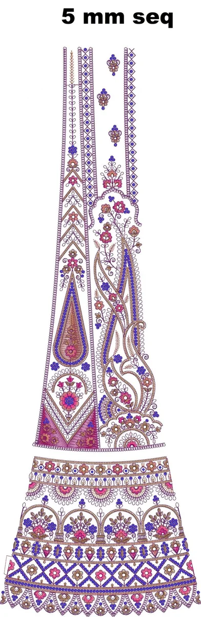 Lehenga Design 1384 - 5 Mm Seq Lehengha Kali