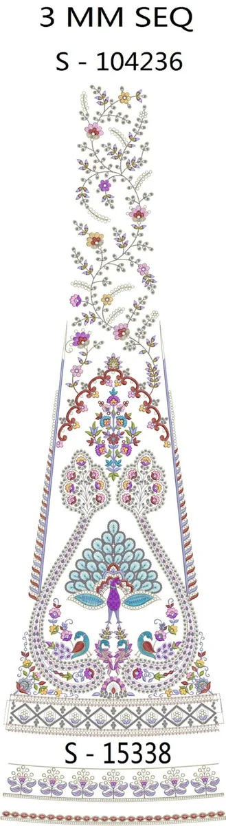 Lehenga Design 5566 - 3 Mm Sq Peacock Figure Concept Lehengha Kal