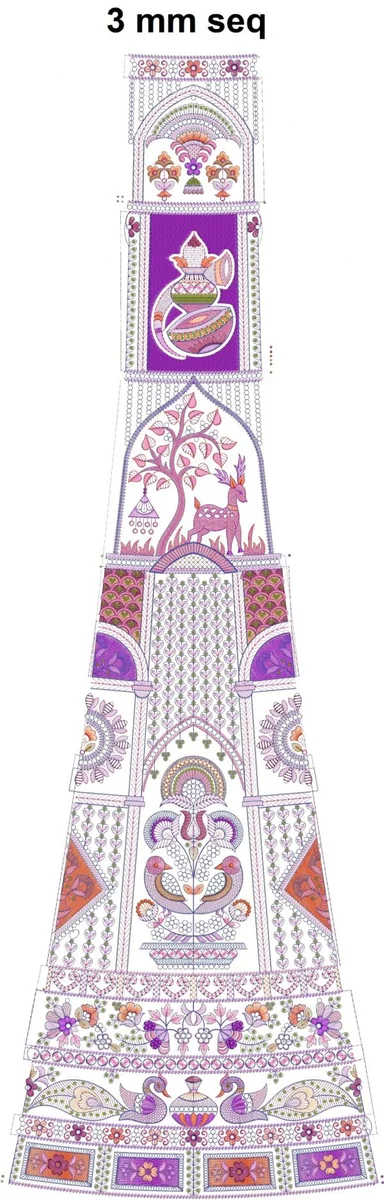 Lehenga Design 6136 - 3 Mm Seq Figure Concept Lehengha Kali