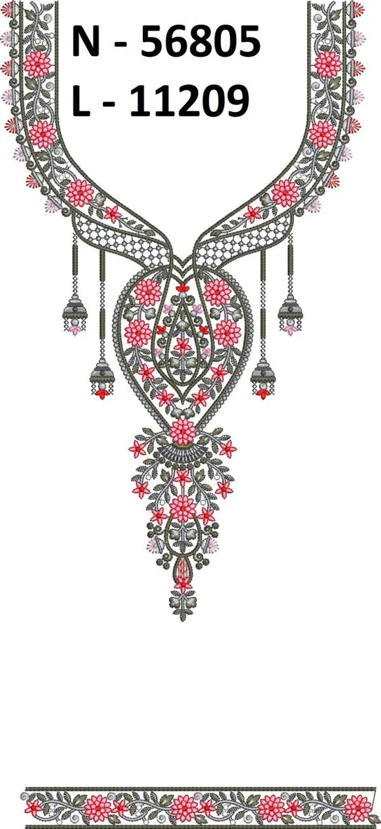 Neck Design 1290 - Awesome Neck With Lace Border
