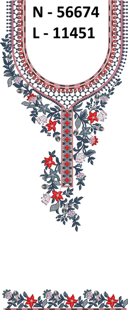 Neck Design 1324 - Awesome Neck With Lace Border