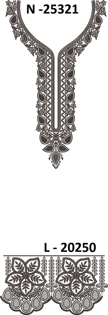 Neck Design 1419 - Beautiful Neck With Lace Border
