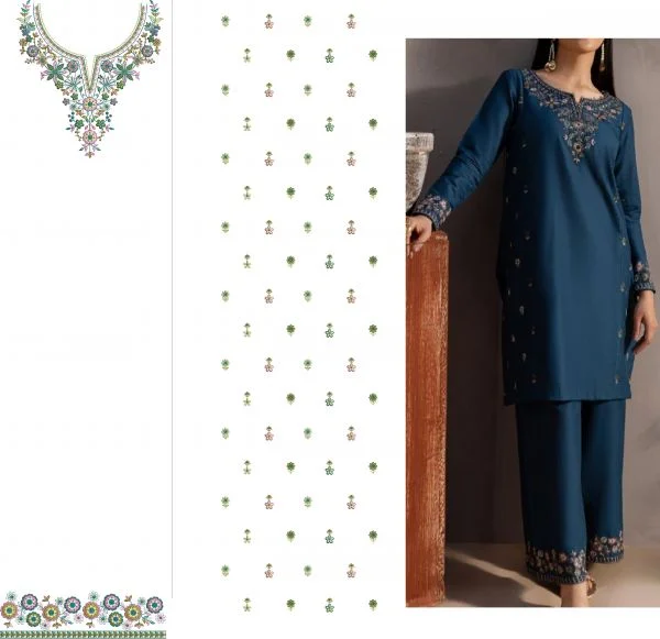 Neck Design 2913 - Pakistani Single Head Neck Suit