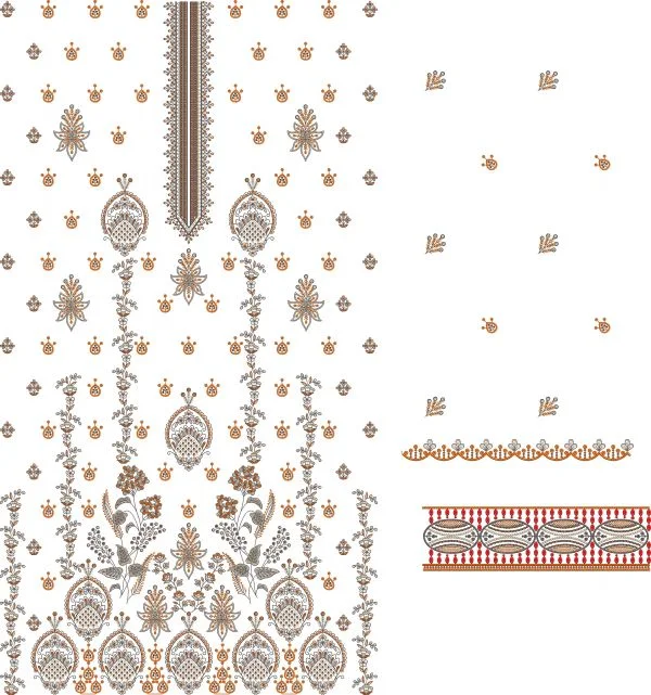 Neck Design 2962 - Pakistani Single Head Neck Suit