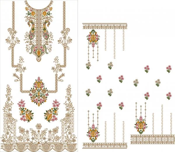 Neck Design 3133 - Pakistani Single Head Neck Suit