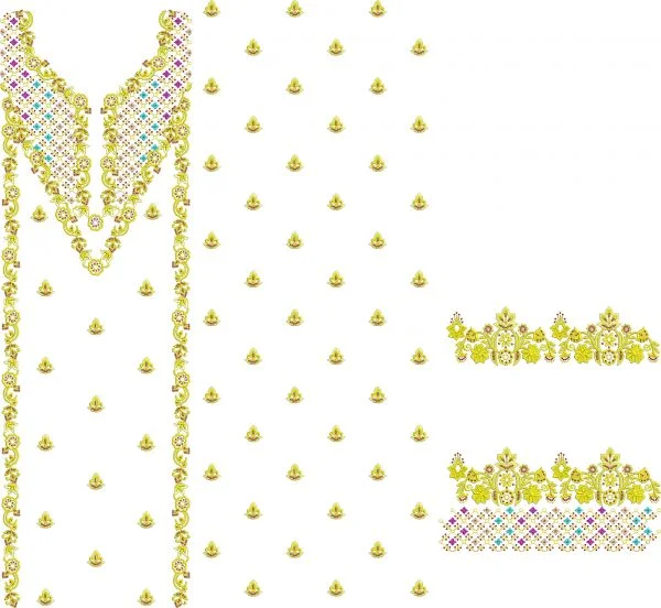 Neck Design 3203 - Pakistani Single Head Neck Suit