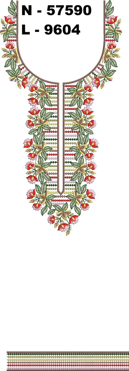 Neck Design 381 - Awesome Neck With Lace Border