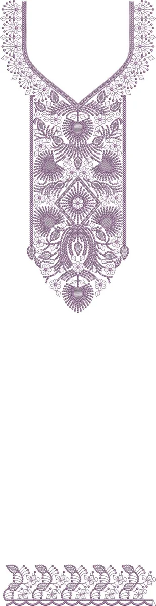 Neck Design 402 - Beautiful Neck With Lace Border Beau