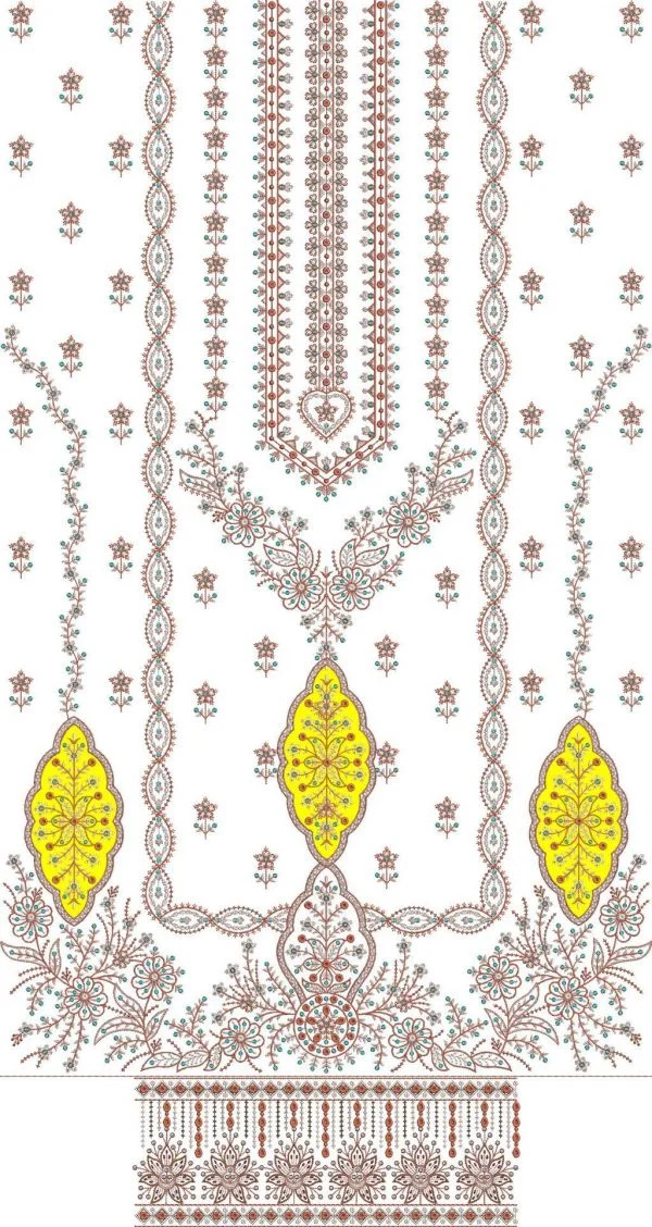 Neck Design 4032 - Pakistani Single Head Neck Suit