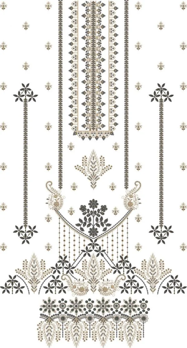Neck Design 4196 - Pakistani Single Head Neck Suit Digit