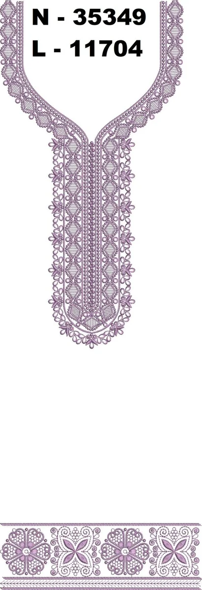 Neck Design 437 - Beautiful Neck With Lace Border