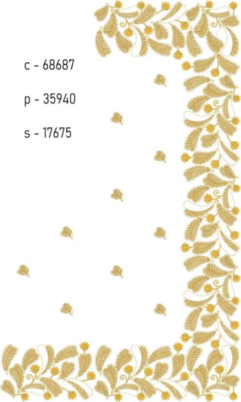 Saree Design 17403 - Unique Border C Pallu Skirt Saree 355759