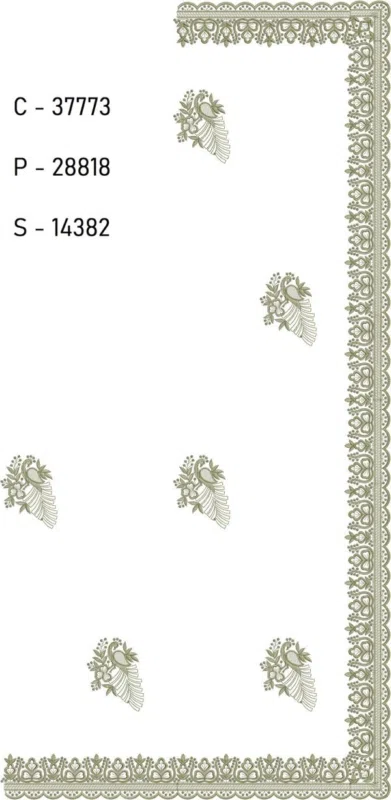 Saree Design 19147 - Peacock Figure Concept Border C Pallu Skirt S 342109