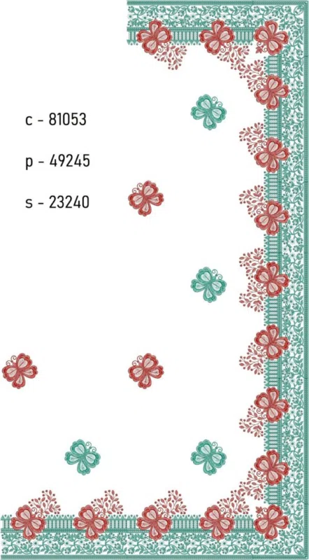 Saree Design 19941 - Butterfly Figure Concept Border C Pallu Skirt 338095